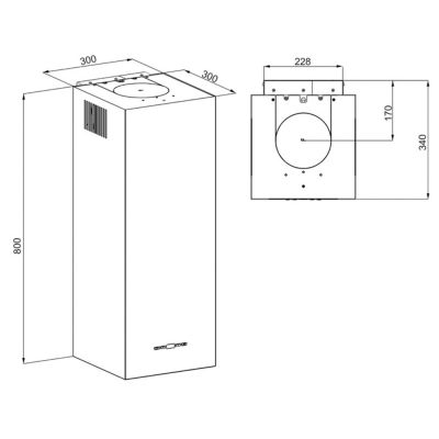 Maan Ponza okap kuchenny 30 cm kominowy stal OPONW830LESW.S3.SA.2L_EO