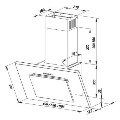 Maan Vertical okap kuchenny 89,6 cm kominowy czarny OVER90LEPC.S3.MC.KSB_EO