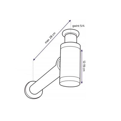 Massi syfon do umywalki złoty butelkowy MSA-PM-05