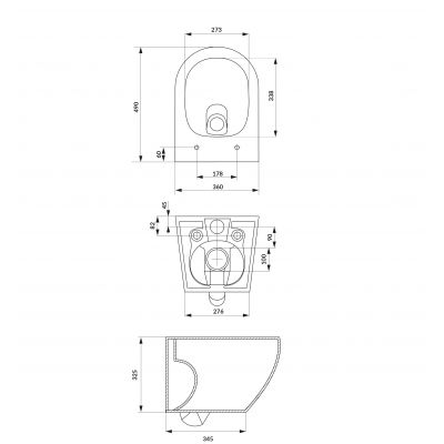 Mito Desse miska WC z deską wolnoopadającą wisząca bez kołnierza ze spłukiwaniem wirowym biały połysk S4024-001