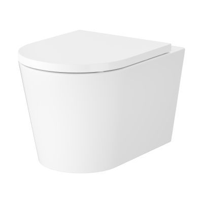 Mito Mesta miska WC z deską wolnoopadającą wisząca bez kołnierza ze spłukiwaniem wirowym biały połysk S4037-001