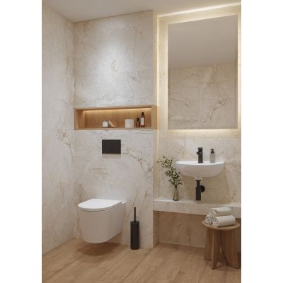 Mito Mesta miska WC z deską wolnoopadającą wisząca bez kołnierza ze spłukiwaniem wirowym biały połysk S4037-001