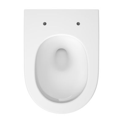 Mito Lider miska WC z deską wolnoopadającą wisząca bez kołnierza ze spłukiwaniem wirowym biały połysk S4039-001