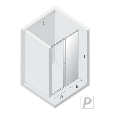 New Trendy Prime drzwi prysznicowe 120 cm rozsuwane gunmetal szczotkowany/szkło przezroczyste D-0890A