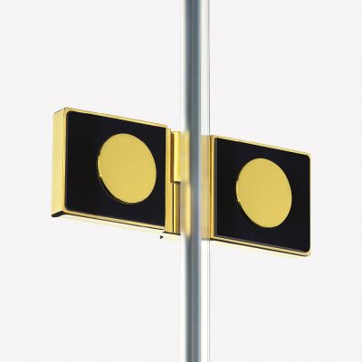 New Trendy Avexa Gold Shine kabina prysznicowa 80x100 cm prostokątna prawa złoty połysk/szkło przezroczyste EXK-3195