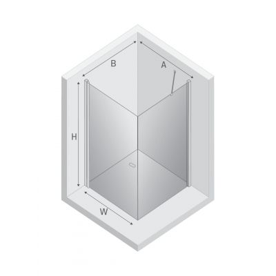 New Trendy New Soleo kabina prysznicowa 70x80 cm prostokątna chrom połysk/szkło przezroczyste D-0139A/D-0087B