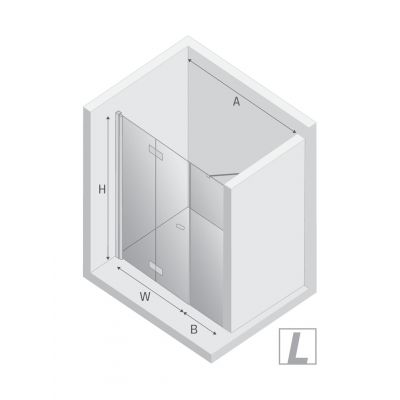 New Trendy New Soleo drzwi prysznicowe 110 cm składane lewe chrom połysk/szkło przezroczyste D-0148A/D-0094B