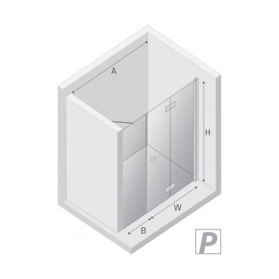 New Trendy New Soleo drzwi prysznicowe 120 cm składane prawe chrom połysk/szkło przezroczyste D-0154A/D-0095B