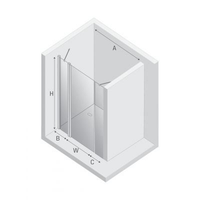 New Trendy New Soleo drzwi prysznicowe 120 cm uchylne chrom połysk/szkło przezroczyste D-0172A