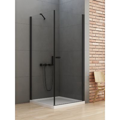 New Trendy New Soleo Black kabina prysznicowa 90x80 cm prostokątna czarny mat/szkło przezroczyste D-0231A/D-0114B