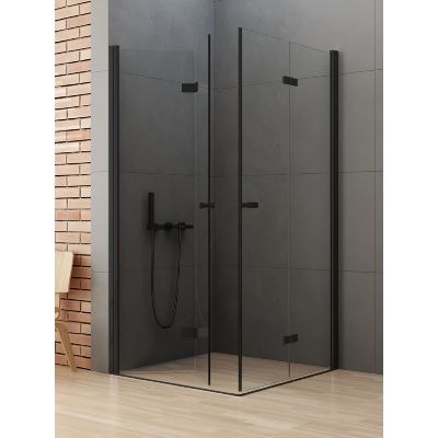 New Trendy New Soleo Black kabina prysznicowa 100x90 cm prostokątna czarny mat/szkło przezroczyste D-0236A/D-0239A