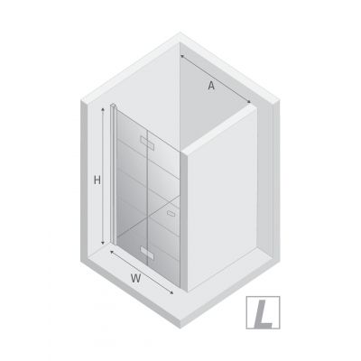 New Trendy New Soleo Black drzwi prysznicowe 90 cm składane czarny mat/szkło ze wzorem D-0283A