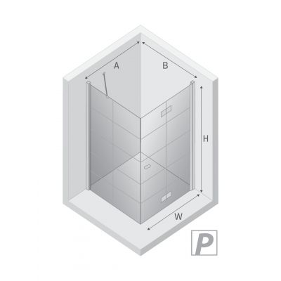 New Trendy New Soleo Black kabina prysznicowa 90x80 cm prostokątna czarny mat/szkło przezroczyste D-0288A/D-0121B