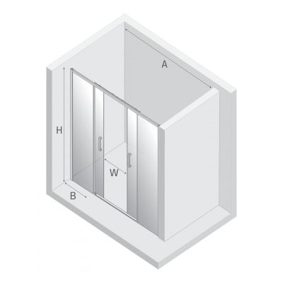 New Trendy Prime drzwi prysznicowe 150 cm rozsuwane chrom połysk/szkło przezroczyste D-0335A