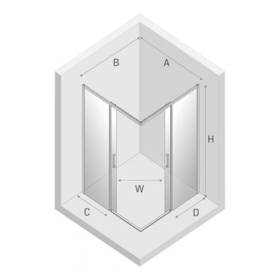 New Trendy Prime kabina prysznicowa 70x100 cm prostokątna chrom połysk/szkło przezroczyste D-0348A/D-0299A