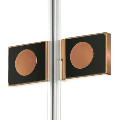 New Trendy New Soleo Copper Brushed drzwi prysznicowe 70 cm składane miedź szczotkowana/szkło przezroczyste D-0499A