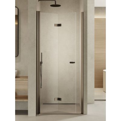New Trendy New Soleo Gunmetal Brushed drzwi prysznicowe 90 cm składane grafitowy szczotkowany/szkło przezroczyste D-0542A