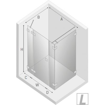 New Trendy Eventa Black Chrome kabina prysznicowa 110x90 cm prostokątna lewa czarny chrom połysk/szkło przezroczyste EXK-6236