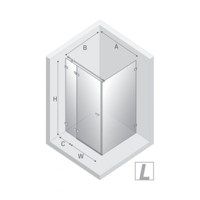 New Trendy Avexa kabina prysznicowa 90x70 cm prostokątna lewa chrom połysk/szkło przezroczyste EXK-1467