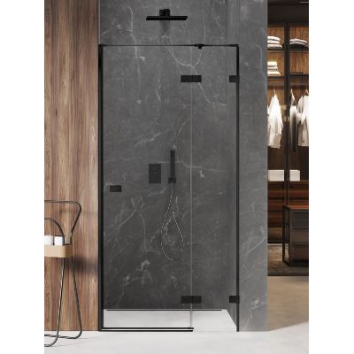 New Trendy Avexa Black drzwi prysznicowe 120 cm uchylne prawe czarny mat/szkło przezroczyste EXK-1555