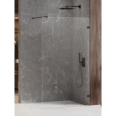 New Trendy Avexa Black ścianka prysznicowa walk-in 120 cm czarny mat/szkło przezroczyste EXK-1629