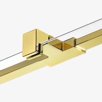 New Trendy Avexa Gold Shine drzwi prysznicowe 90 cm wnękowe lewe złoty połysk/szkło przezroczyste EXK-1632