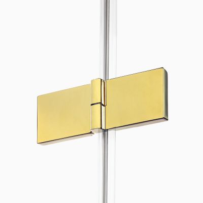 New Trendy Avexa Gold Shine kabina prysznicowa 80 cm kwadratowa lewa złoty połysk/szkło przezroczyste EXK-1646
