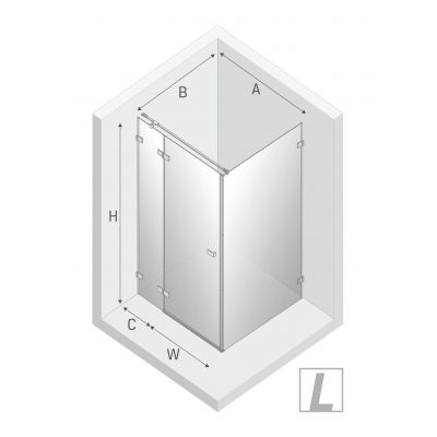 New Trendy Avexa Gold Shine kabina prysznicowa 100 cm kwadratowa lewa złoty połysk/szkło przezroczyste EXK-1674