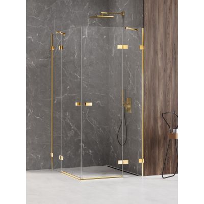 New Trendy Avexa Gold Shine kabina prysznicowa 120x80 cm prostokątna złoty połysk/szkło przezroczyste EXK-1704