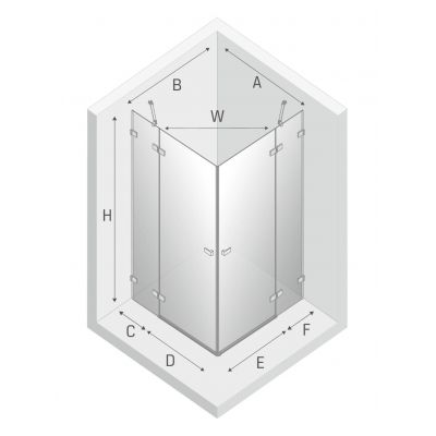 New Trendy Avexa Gold Shine kabina prysznicowa 120x80 cm prostokątna złoty połysk/szkło przezroczyste EXK-1704