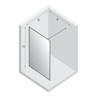 New Trendy Avexa Black ścianka prysznicowa walk-in 120 cm czarny mat/szkło przezroczyste EXK-2053