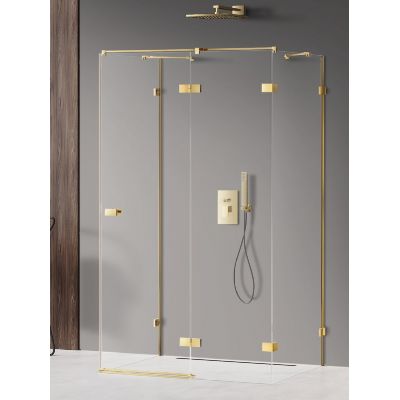 New Trendy Avexa Gold Shine kabina prysznicowa 120x80 cm prostokątna prawa złoty połysk/szkło przezroczyste EXK-2149