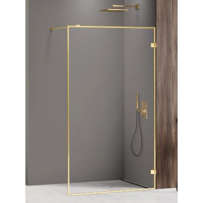 New Trendy Avexa Gold Shine ścianka prysznicowa walk-in 80 cm złoty połysk/szkło przezroczyste EXK-2159