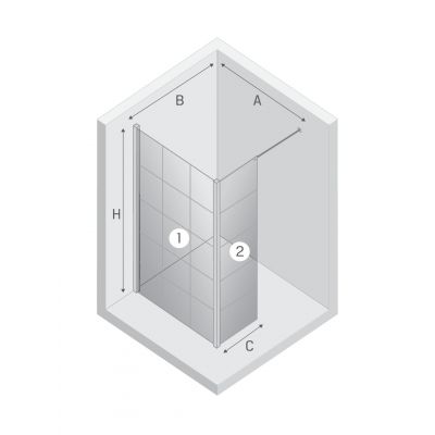 New Trendy New Modus White ścianka prysznicowa walk-in 80 cm biały mat/szkło ze wzorem EXK-2239