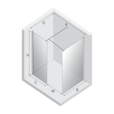 New Trendy New Modus White kabina prysznicowa walk-in 160x80 cm prostokątna biały mat/szkło przezroczyste EXK-2290