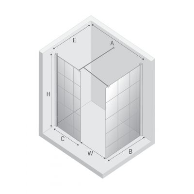 New Trendy New Modus White kabina prysznicowa walk-in 130x90 cm prostokątna biały mat/szkło ze wzorem EXK-2304