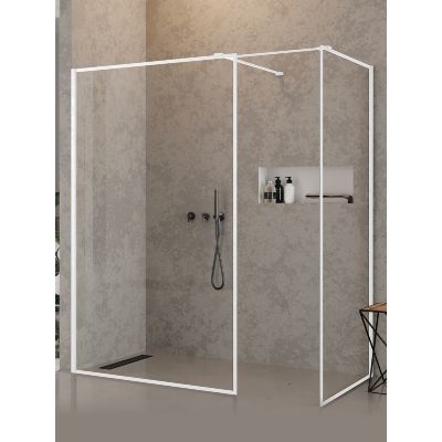 New Trendy New Modus White kabina prysznicowa walk-in 170x120 cm prostokątna biały mat/szkło przezroczyste EXK-2330