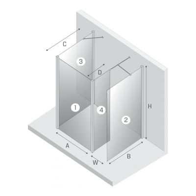 New Trendy New Modus White ścianka prysznicowa walk-in 90 cm biały mat/szkło przezroczyste EXK-2334