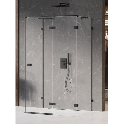 New Trendy Avexa Black kabina prysznicowa 100x100 cm kwadratowa prawa czarny mat/szkło przezroczyste EXK-2640