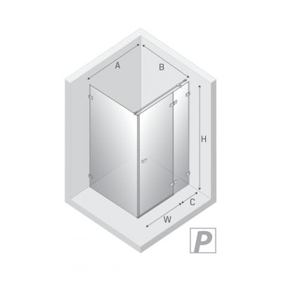 New Trendy Avexa White kabina prysznicowa 90x110 cm prostokątna prawa biały mat/szkło przezroczyste EXK-2741