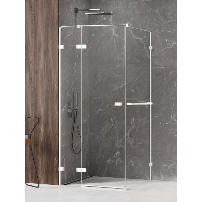 New Trendy Avexa White kabina prysznicowa 80x80 cm kwadratowa biały mat/szkło przezroczyste EXK-2762