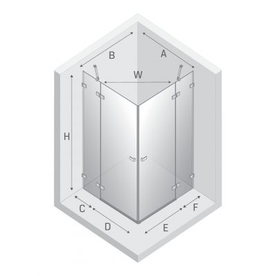 New Trendy Avexa White kabina prysznicowa 100x80 cm prostokątna biały mat/szkło przezroczyste EXK-2823