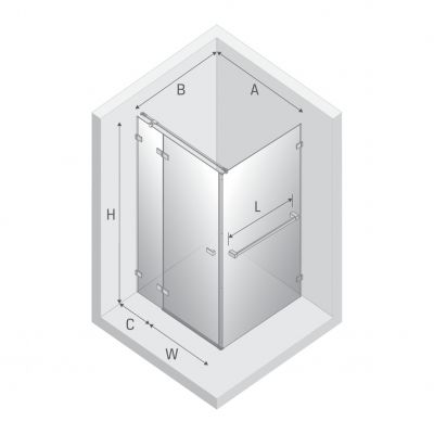 New Trendy Avexa Gold Shine kabina prysznicowa 90x80 cm prostokątna lewa złoty połysk/szkło przezroczyste EXK-3169