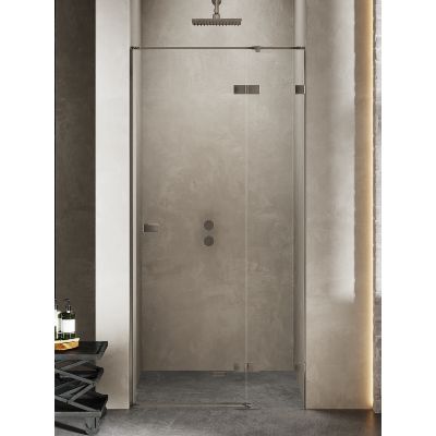 New Trendy Avexa Gunmetal Brushed drzwi prysznicowe 80 cm wnękowe prawe gunmetal brushed/szkło przezroczyste EXK-3245