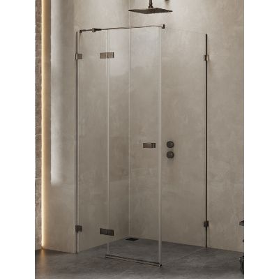 New Trendy Avexa kabina prysznicowa 110x70 cm prostokątna lewa gunmetal szczotkowany/szkło przezroczyste EXK-3336