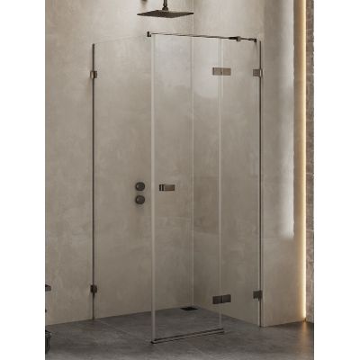 New Trendy Avexa kabina prysznicowa 120x100 cm prostokątna prawa gunmetal szczotkowany/szkło przezroczyste EXK-3375