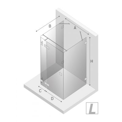 New Trendy Avexa kabina prysznicowa 100x120 cm prostokątna lewa gunmetal szczotkowany/szkło przezroczyste EXK-3420