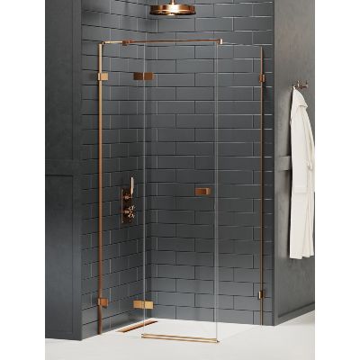 New Trendy Avexa Copper Brushed kabina prysznicowa 80x110 cm prostokątna lewa miedź szczotkowana/szkło przezroczyste EXK-3549