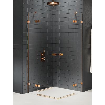 New Trendy Avexa Copper Brushed kabina prysznicowa 100x80 cm prostokątna miedź szczotkowana/szkło przezroczyste EXK-3675