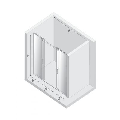 New Trendy Softi drzwi prysznicowe 150 cm rozsuwane chrom połysk/szkło przezroczyste EXK-3906